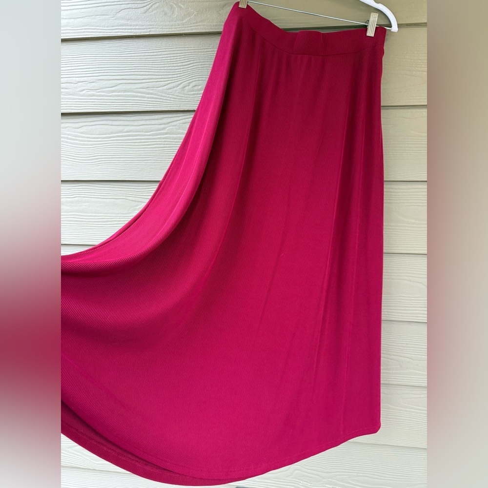 PRETTYGARDEN Red Crewneck Casual Knit Top & Midi Skirt Set 2pc Size XL - Picture 9 of 11